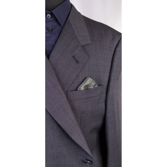 HART SCHAFFNER & MARX GOLD TRUMPETER Gray Wool 2 Button Sport Coat Jacket Sz 48R - Picture 4 of 13